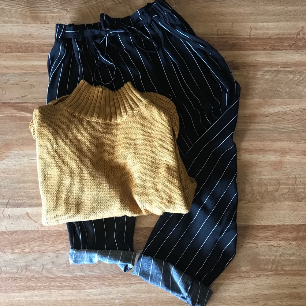 NWOT gold yellow oversized sweater